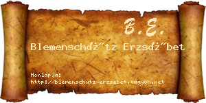 Blemenschütz Erzsébet névjegykártya